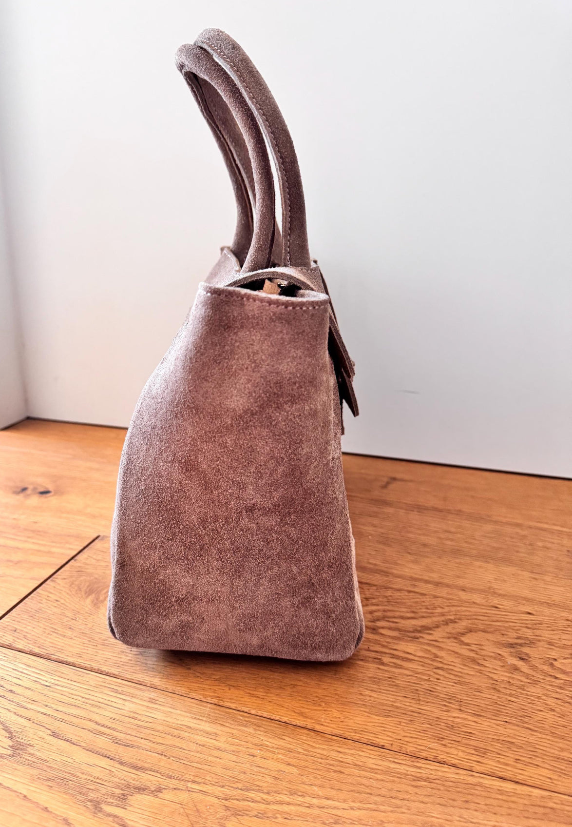 Torebka zamszowa beżowa shoper , torebka damska , Naturalny zamsz