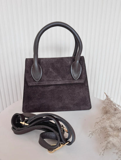 Zamszowa czekoladowa torebka premium