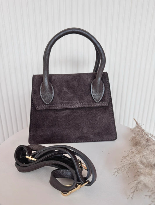 Zamszowa czekoladowa torebka premium