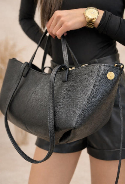 Torebka czarna ze skóry naturalnej , damska torebka