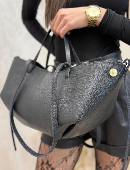 Torebka czarna ze skóry naturalnej , damska torebka