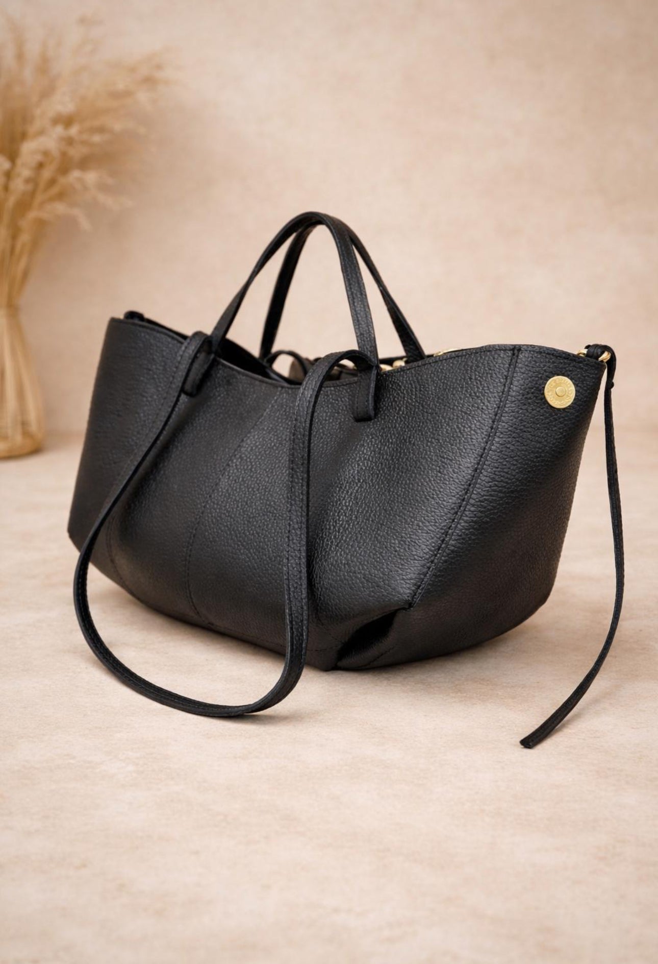 Torebka czarna ze skóry naturalnej , damska torebka