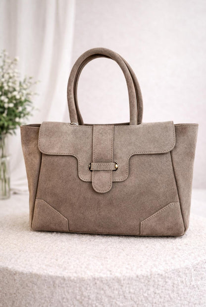 Torebka zamszowa beżowa shoper , torebka damska , Naturalny zamsz