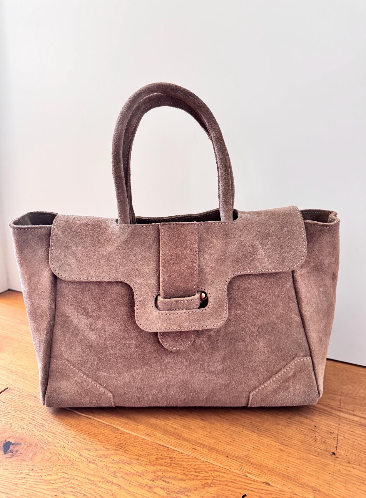 Torebka zamszowa beżowa shoper , torebka damska , Naturalny zamsz